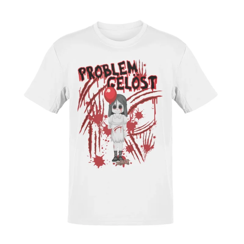 Halloween T-Shirt - "Probleme gelöst" - 100% Baumwolle - Lustig & Gruselig