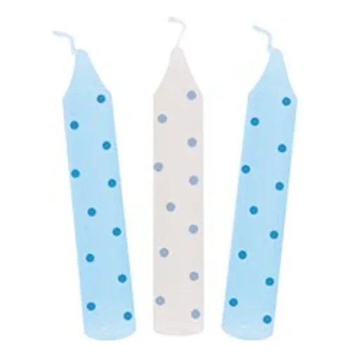 Blau gepunktetes Set aus 3 Geburtstagskerzen von goki