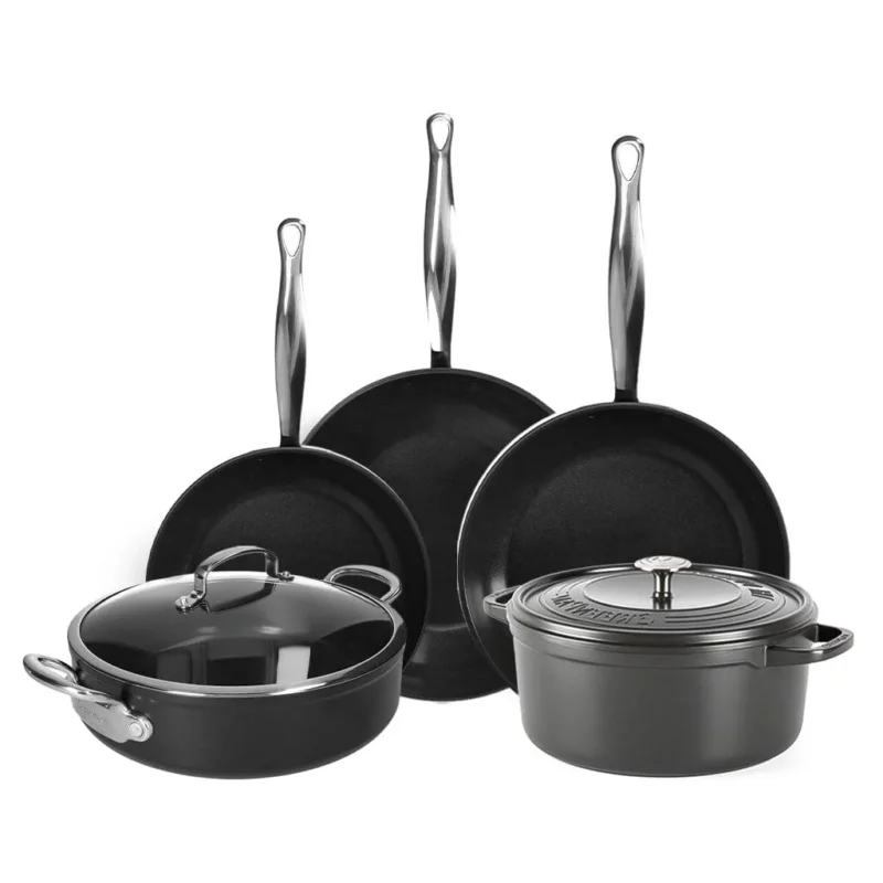 GreenPan - Barcelona Pro XL 6-delige Pannenset 20/28/30/28/28 cm - 2 koekenpannen + stoofpan met deksel + wokpan + braadpan Pannenset GreenPan