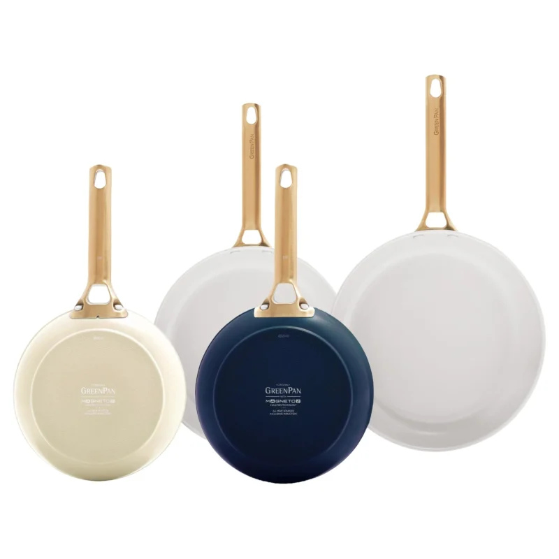 GreenPan - Padova Cream/Oxford Blue 4-delige Koekenpannenset 20/26 cm Pannenset GreenPan
