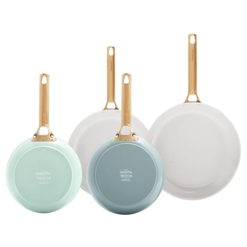 GreenPan - Padova Smokey Blue/Mint Green 4-delige Koekenpannenset 20/26/28 cm Pannenset GreenPan