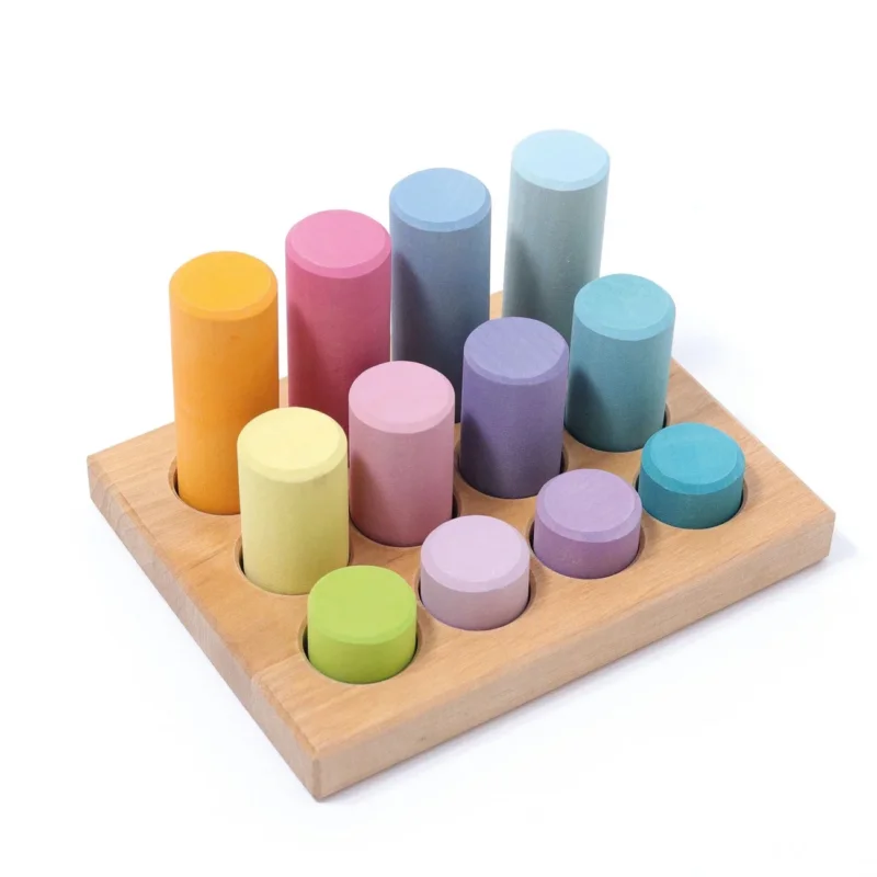 Steckspiel Kleine Walzen Pastell von Grimm's