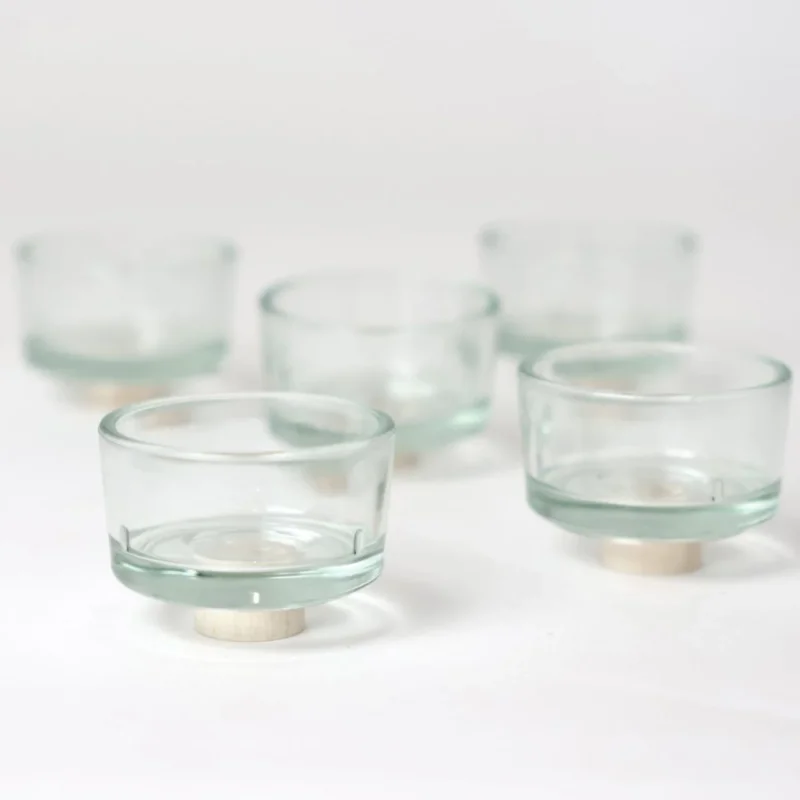 5 Teelichthalter aus Glas von Grimm's