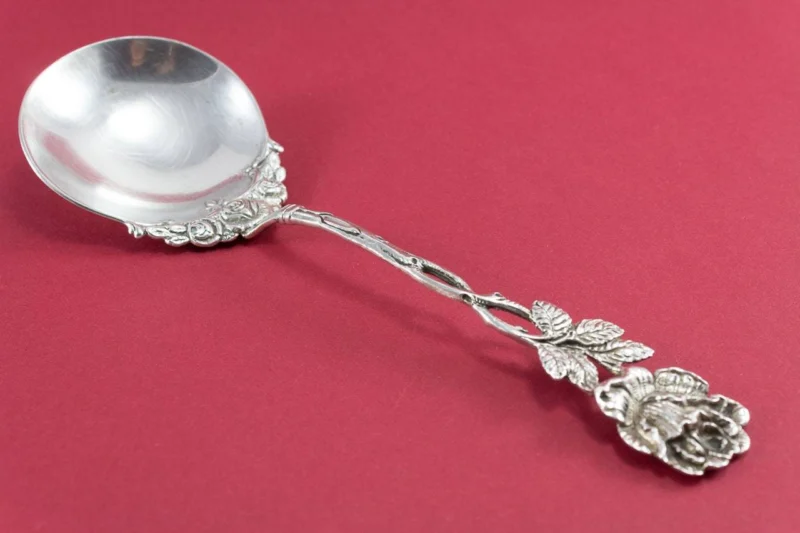 Großer Sahnelöffel, 835er Silber,Hildesheimer Rose, Echtsilber, Löffel, Sahnelöffel, Jugendstil, Vintage Besteck, Silberbesteck, Silberwaren