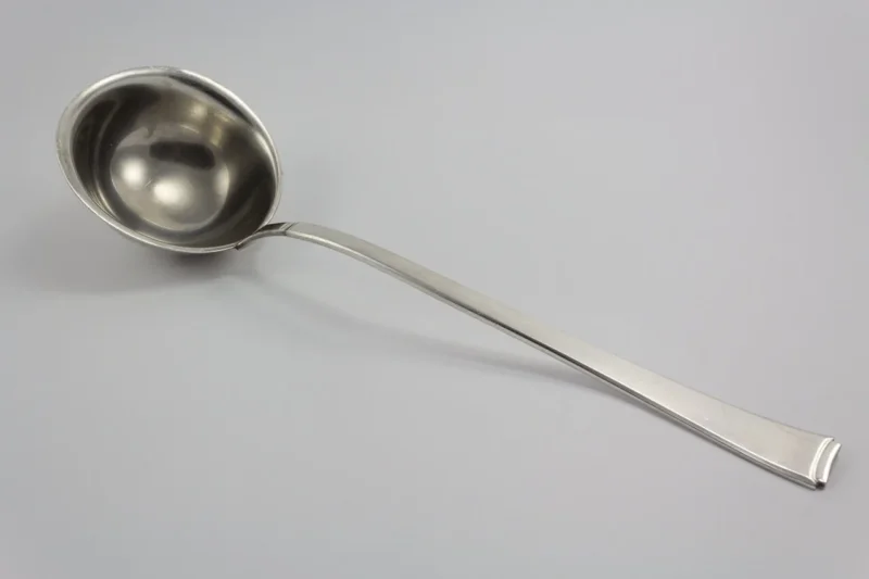 Versilberte Suppenkelle, Kelle, WMF 2500 Art Deco
