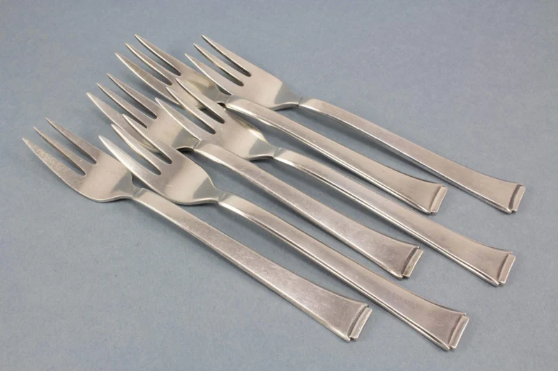6 Kuchengabeln, WMF 2500 Art Deco