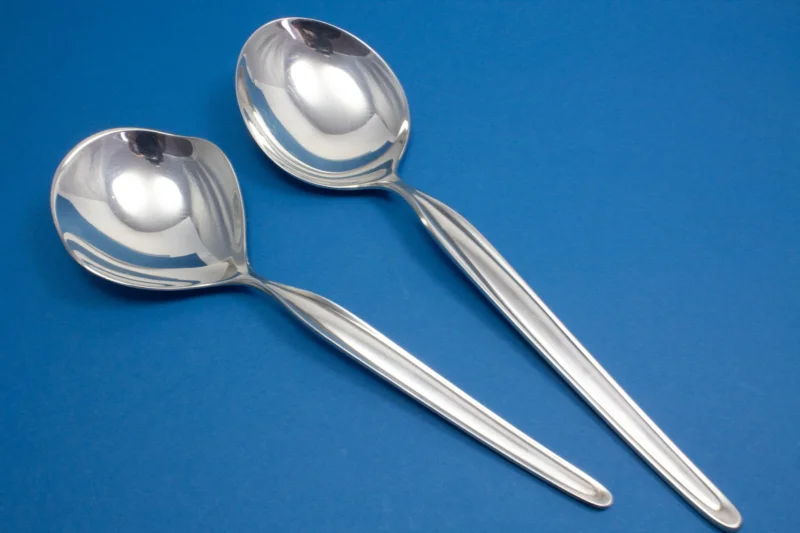 2 Servierlöffel, großer Gemüselöffel mit dem passenden Kartoffellöffel, WMF Zürich, versilberte Servierlöffel, Besteckset