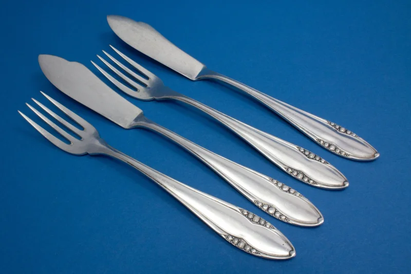 Fischbesteck für 2 Personen, Candle light Dinner, 2 Fischgabeln, 2 Fischmesser