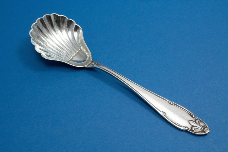 Versilberter Zuckerlöffel von Wellner, Art Deco