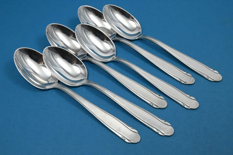 6 versilberte Teelöffel, WMF 3300