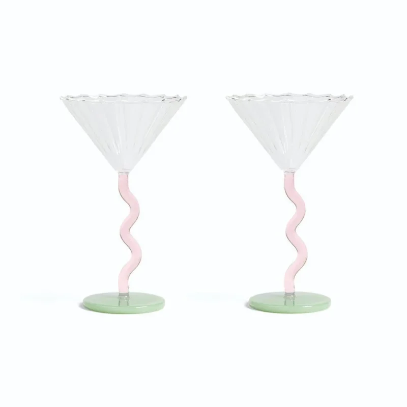&Klevering - Coupe curve set van 2 Cocktail glazen &Klevering