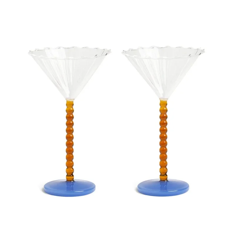 &Klevering - Coupe perle amber set van 2 Cocktail glazen &Klevering