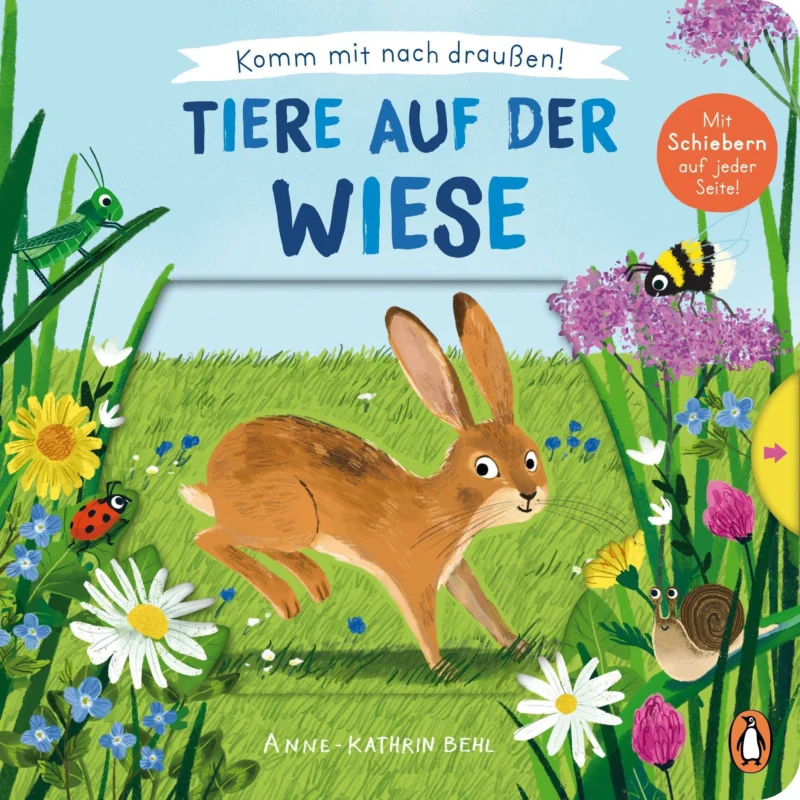 Pappbilderbuch "Komm mit nach draußen! - Tiere auf der Wiese" von Anne-Kathrin Behl_Penguin Junior_Buchcover