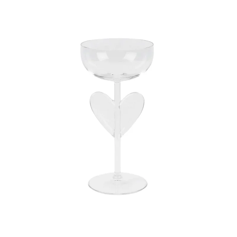 Lepelclub - Chamapgne Coupe - Hart - Transparant Champagne glazen LepelClub