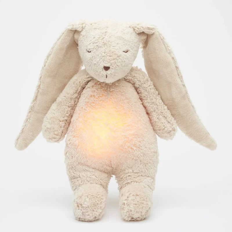 Moonie Einschlafhilfe und Kuscheltier-Hase im Farbton Organic Sand
