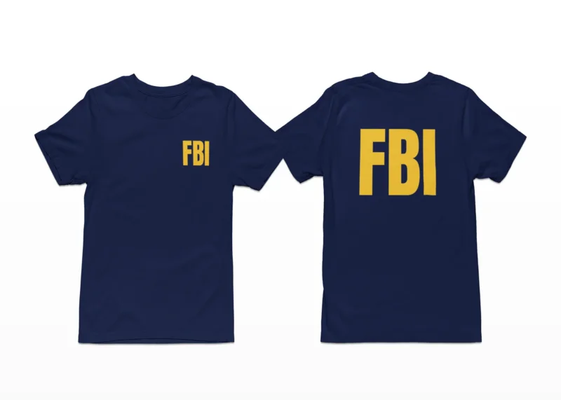 FBI T-Shirt – Kostüm Outfit mit FBI Schriftzug – Fasching & Karneval Verkleidung Party – Unisex für Damen & Herren