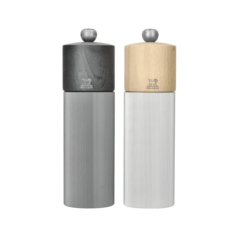 Peugeot - Line Peper- en Zoutmolen set 18 cm Carbon en Aluminium Peper- en Zoutmolen set Peugeot
