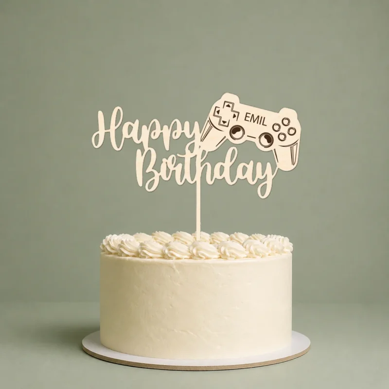 Cake Topper Happy Birthday mit einem Controller personalisiert mit Wunschnamen