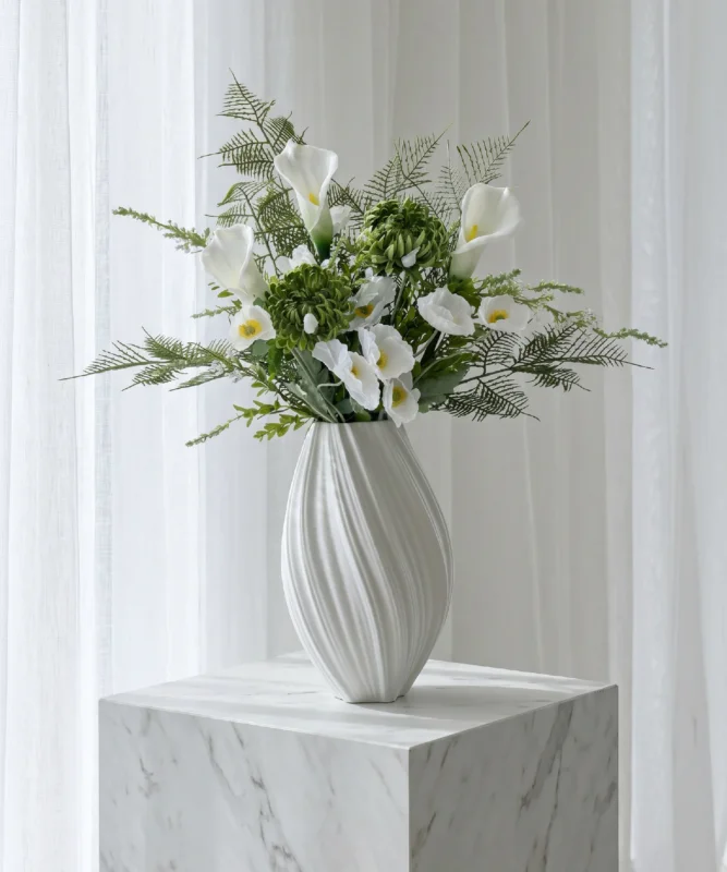 Realistisches Kunstblumen-Bouquet Pure Fern 13er in Weiß und Grün – bloom collection von 7 O'CLOCK