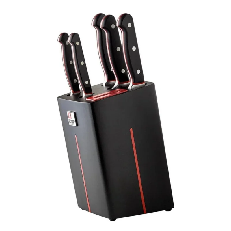 Richardson Cheffield - Velocity 5 pc knife block with sharpener - black Messenset met blok Richardson Sheffield