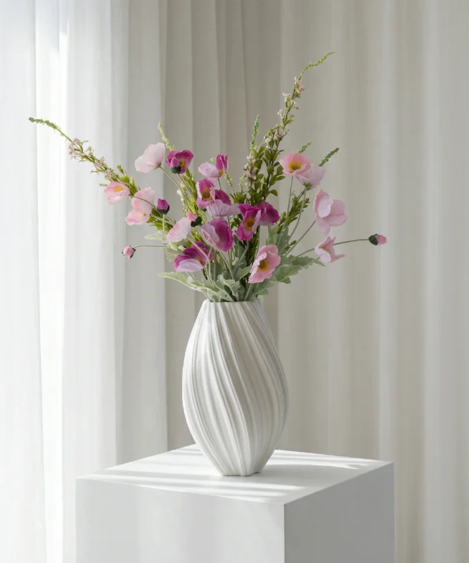 Realistisches Kunstblumen-Bouquet Rosy Wild 9er in Rosa und Pink – bloom collection von 7 O'CLOCK