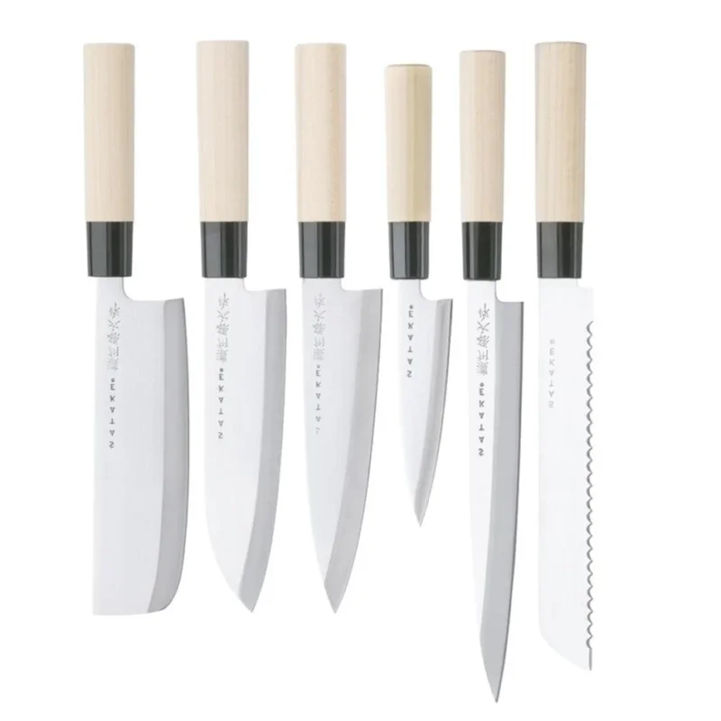 Satake - Japanse 6 delige messenset Magnolia Wood Messensets KookGigant