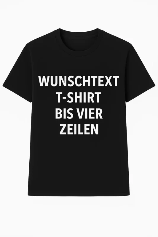 T-Shirt selbst gestalten mit Wunschtext – bis 4 Zeilen Frontprint – personalisiertes Shirt mit Name – Vorderdruck individuell bedrucken – Mannschaftsshirt, Vereinskleidung, Geschenkidee