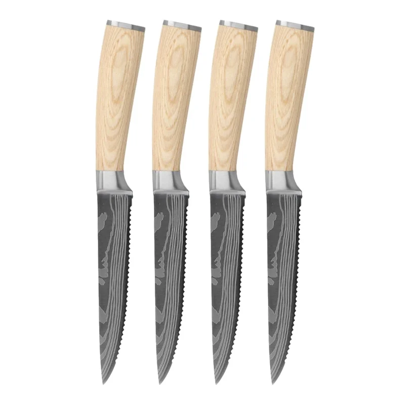 Shinrai Knives - Akari Damascus Print 4 Steakmessen 12 cm Shinrai Knives