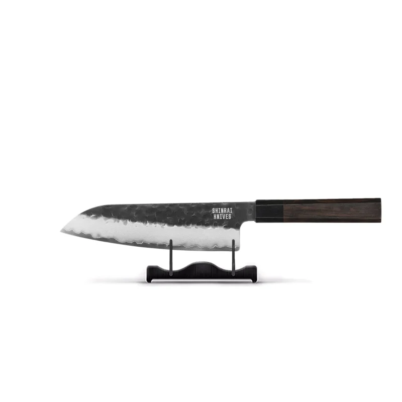 Shinrai Knives - Blackout Edition Damascus Santoku mes 18 cm Shinrai Knives