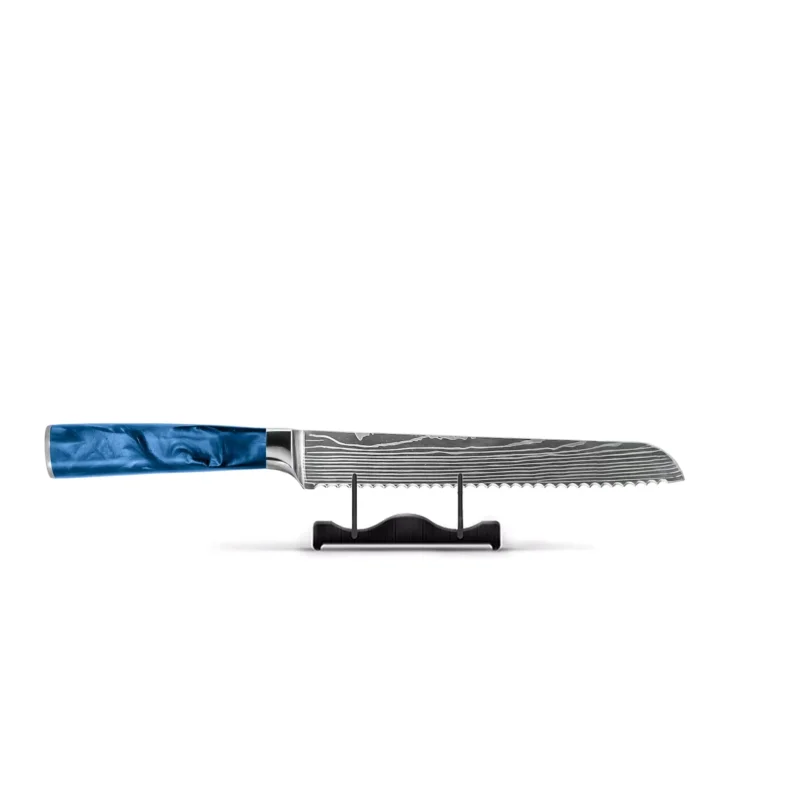 Shinrai Knives - Damascus Print Epoxy Sapphire Broodmes 20 cm Broodmes Shinrai Knives