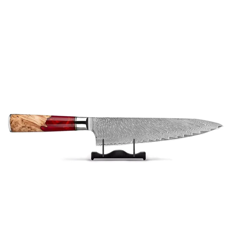 Shinrai Knives - Epoxy Ruby Damascus Koksmes 20 cm Koksmes Shinrai Knives