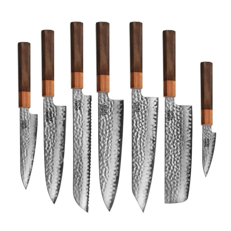 Shinrai Knives - Kigami Exclusive Damascus 7-delige messenset Messenset Shinrai Knives
