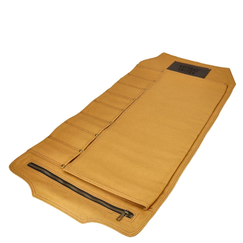 Shinrai Knives - Messenrol Hoogwaardig Canvas & Leer Bruin Messenrol Shinrai Knives