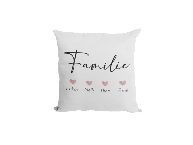 Kissenbezug Kissenbezüge Personalisiert Text 40x40 Kissenhülle Familie Geschenkidee Mutter Papa Mama Geburtstag Weihnachten Dekokissenbezug
