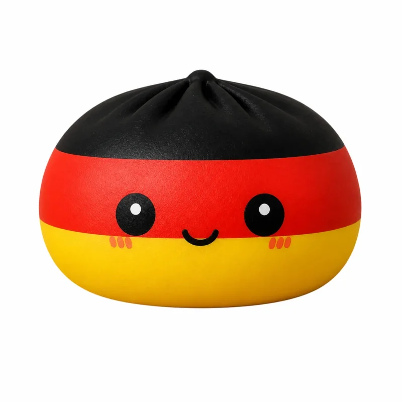 Fußball Länder Squishy Mystery 9,5 cm – WM & EM Fan Anti Stress Squishies im Dumpling Design – Deutschland, Frankreich, Spanien uvm. – Kawaii Squeeze Toy Überraschung