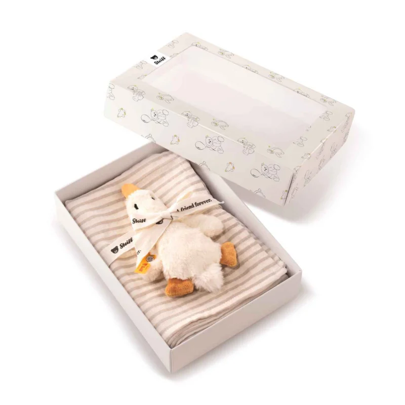 Geschenkset Gans Gilda Greifling mit Rassel & Spucktuch von Steiff_01