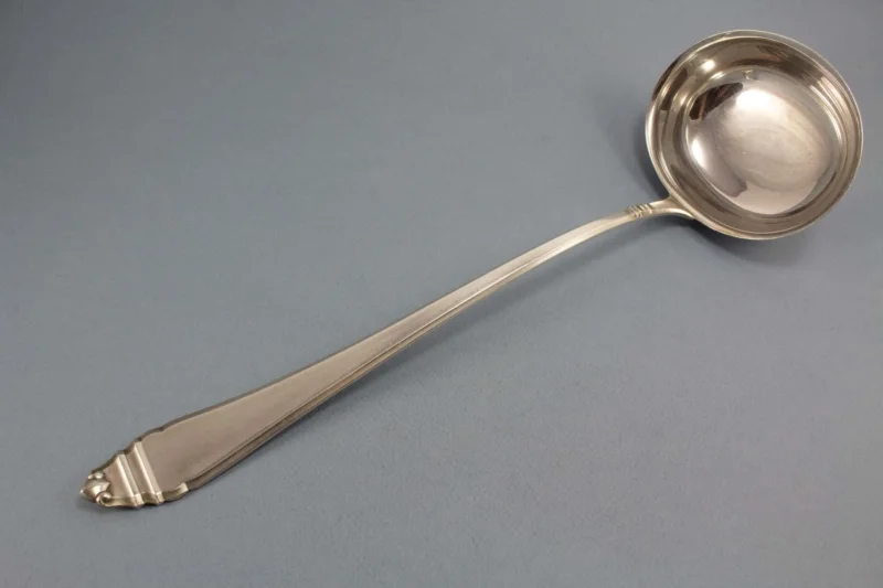 Versilberte Suppenkelle, Kelle von BSF, Jugendstil - Löffelland