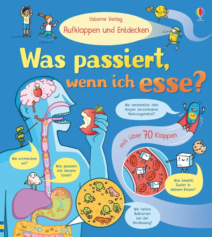 Buch Aufklappen und Entdecken Was passiert, wenn ich esse_Usborne Verlag_Buchcover