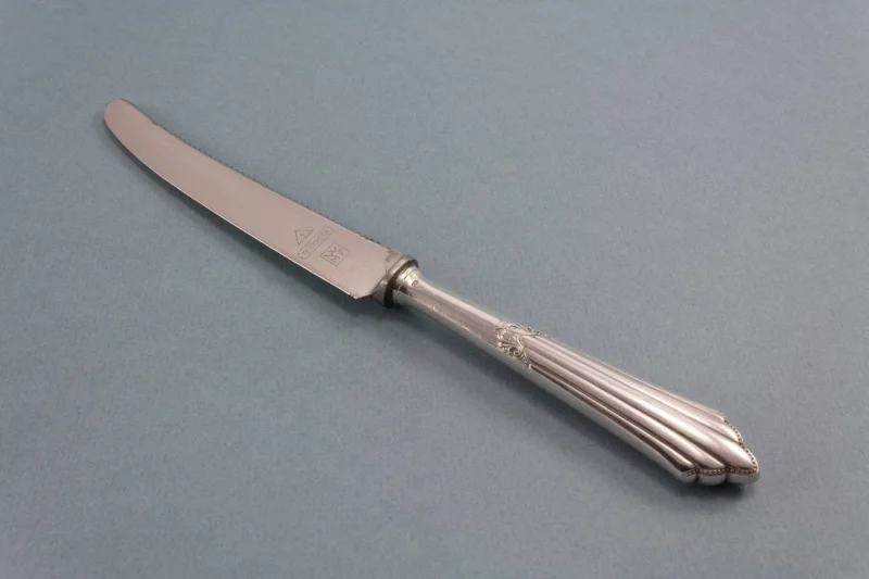 WMF Tomatenmesser, versilbert, Brötchenmesser, Messer für Frühstück, Fächermuster - Löffelland