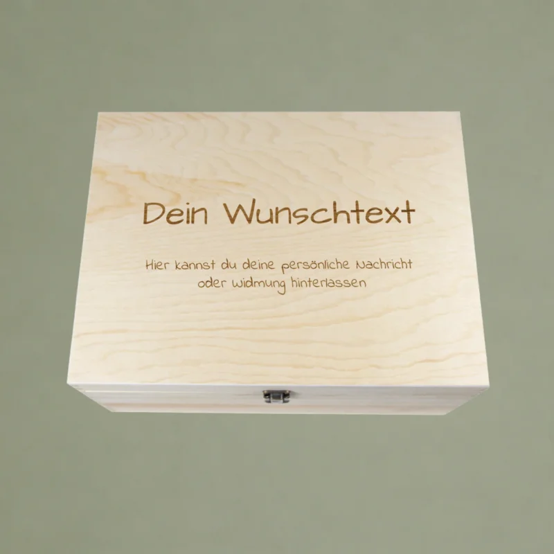Holzkiste mit Gravur Personalisiertes Geschenk Wunschtext